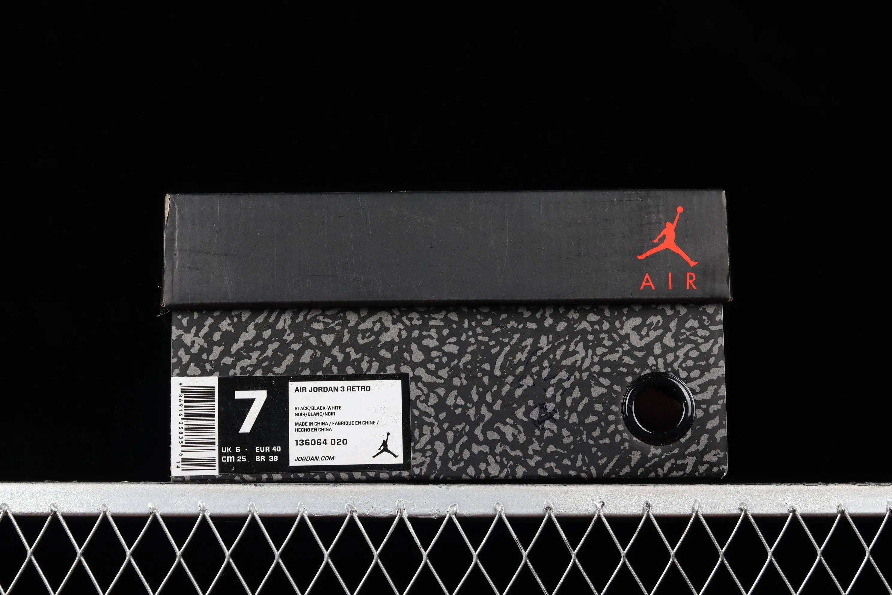 All categories Air Jordan Jordan series basketball shoes Air Jordan 3 Air Jordan 3 Retro "CYBER MONDAY" AJ3 Joe 3 black and white devil 136064-020